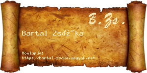 Bartal Zsóka névjegykártya